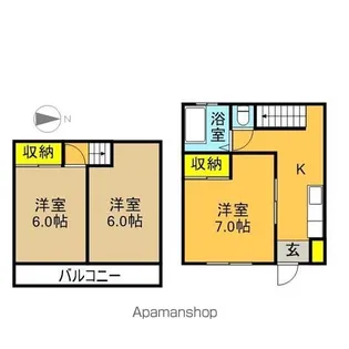 エコール古町【107号室】の間取り