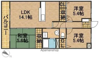 メゾン・ド・フェリエ【4階】の間取り