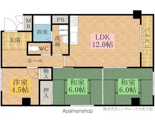 ソレイユ岸和田弐番館【204号室】の間取り