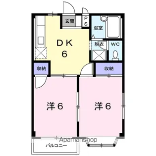 ホワイトローズA【1階】の間取り
