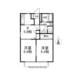 ランドマーク戸ノ内C【201号室】の間取り