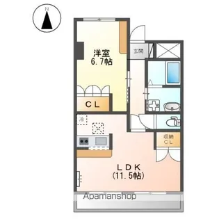 リアン【1階】の間取り