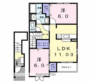 エテルノ優美A【2階】の間取り