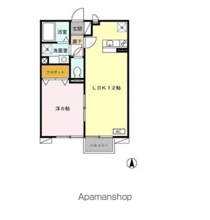 セントスクエアー B【2階】の間取り
