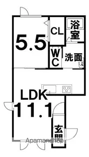 ユーフォリアⅡ【2-A号室】の間取り