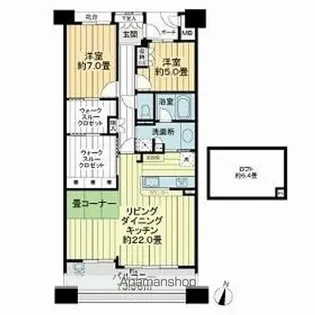 パークシティ・ザ・ウイングス西棟【12階】の間取り