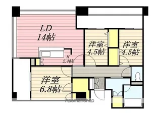 ラフィネタワー札幌南3条【23階】の間取り