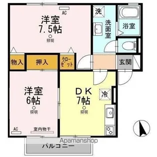 メゾンヴァントワァ B棟【1階】の間取り