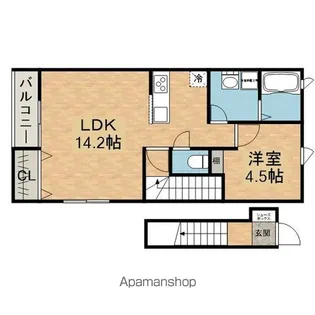 フェリオ一浦【201号室】の間取り