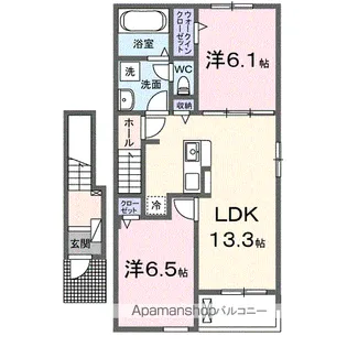 ロッソ・コルサ Ⅰ【2階】の間取り