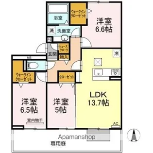 アベニール【1階】の間取り