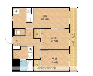 ノーブルコート長浜【102号室】の間取り
