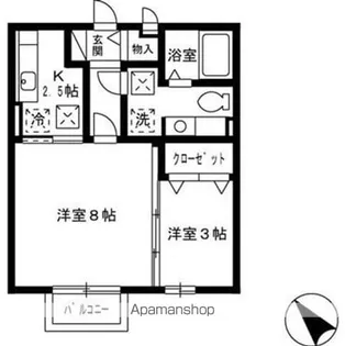 セジュール京【2階】の間取り