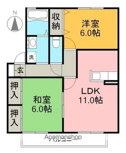 セジュール楠の木【1階】の間取り