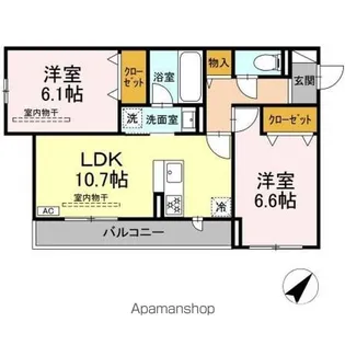 レヴリ広野【2階】の間取り