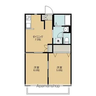 サンハイム大槻【1階】の間取り