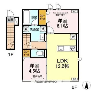 TORISIA青森中央【2階】の間取り