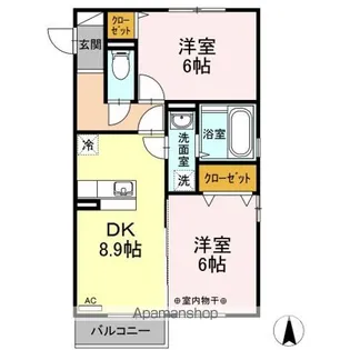 リジエール西仙北【2階】の間取り