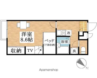レオパレスあさひ【208号室】の間取り