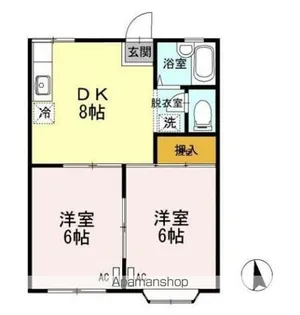 ハピネス春日 B【1階】の間取り