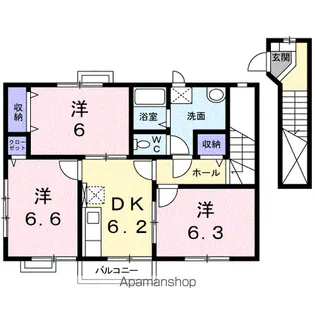 タウンホーム A棟【2階】の間取り