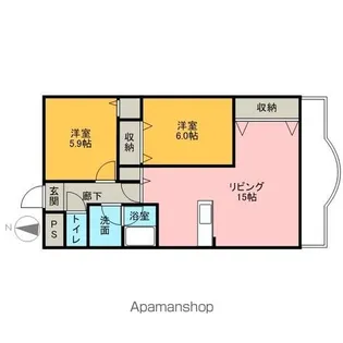 岐阜県岐阜市芥見5丁目【マンション】の間取り