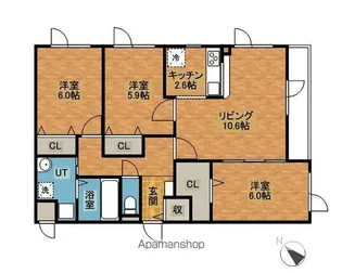 3LDKの間取り画像