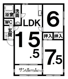 キノヴィレッジC棟【26号室】の間取り
