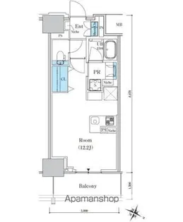 ロイヤルパークスER万代【527号室】の間取り