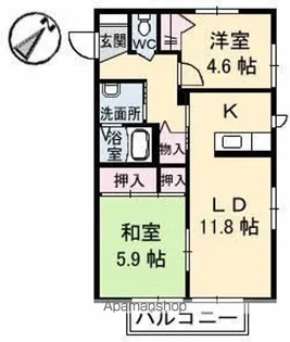 レジデンス高砂【1階】の間取り