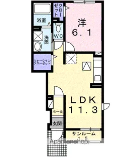 リデアル東中津A【1階】の間取り