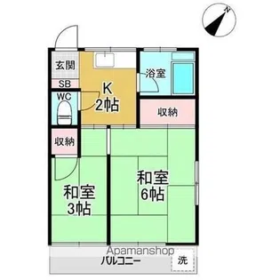 第二桜荘【2階】の間取り