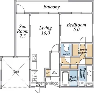 YOMODA APARTMENT【102号室】の間取り