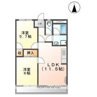 愛知県半田市横川町1丁目【アパート】の間取り