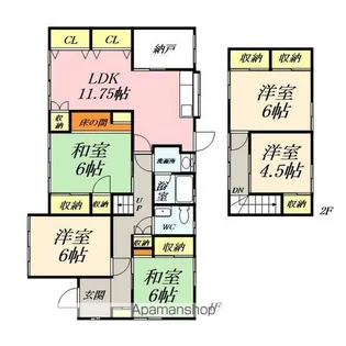 岡山県岡山市南区築港新町2丁目【一戸建】の間取り