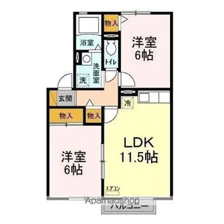 ベルフレール B【2階】の間取り