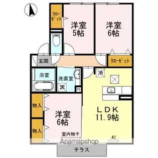 チャルルK【103号室】の間取り