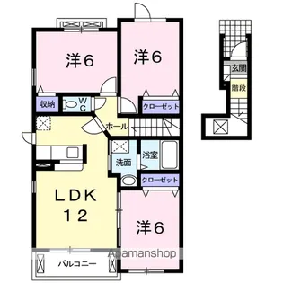 大阪府泉南市男里4丁目【アパート】の間取り