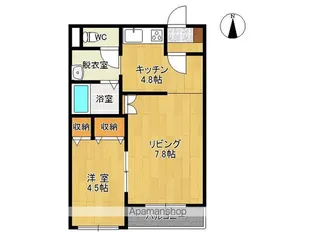 ピュアメゾン【2B号室】の間取り