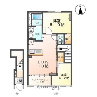 MYハーモニースターテラス【206号室】の間取り