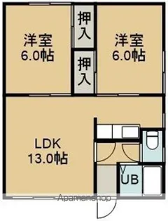 2LDKの間取り画像