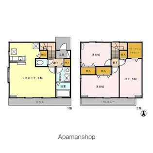 ローズベリー A・B【1階】の間取り