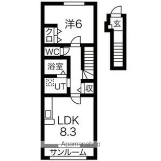 ブライトコート松が岬【2階】の間取り