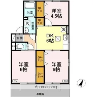 クレセント女池 B【1階】の間取り
