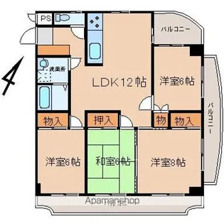 ビアン本間 Ⅱ【2階】の間取り