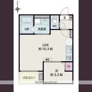 JACK MINAMIJUICHIBANⅠ【2階】の間取り