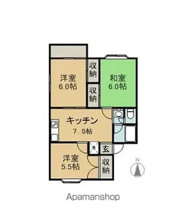 タウンアイリス三和 C【102号室】の間取り
