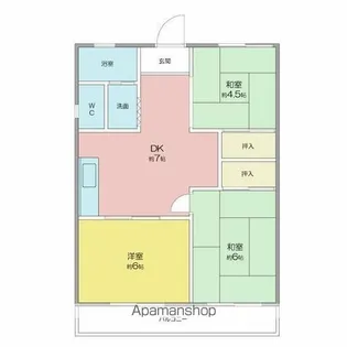 サンハイツ花堂【2階】の間取り