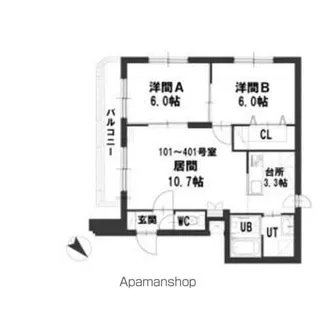 グランメール新川3-1【2階】の間取り