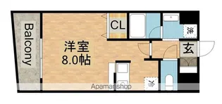 ラシュレ筒井【205号室】の間取り